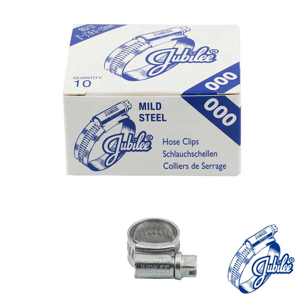 The original JubileeÂ® Clip, the product that started it all! For the vast majority of applications this sturdy worm drive hose clip is more than suitable. Available as a mild steel zinc protected or stainless steel clamp in 304 stainless steel; this product also has a band that is continuously threaded enabling extra flexibility when adjusting the clip to the correct size. The smooth inside profile of the band and rolled edges give protection fo