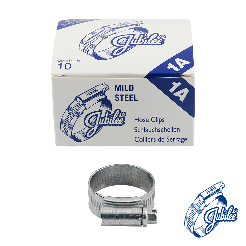 The original JubileeÂ®Â Clip, the product that started it all! For the vast majority of applications this sturdy worm drive hose clip is more than suitable. Available as a mild steel zinc protected or stainless steel clamp in 304 stainless steel; this product also has a band that is continuously threaded enabling extra flexibility when adjusting the clip to the correct size. The smooth inside profile of the band and rolled edges give protection fo