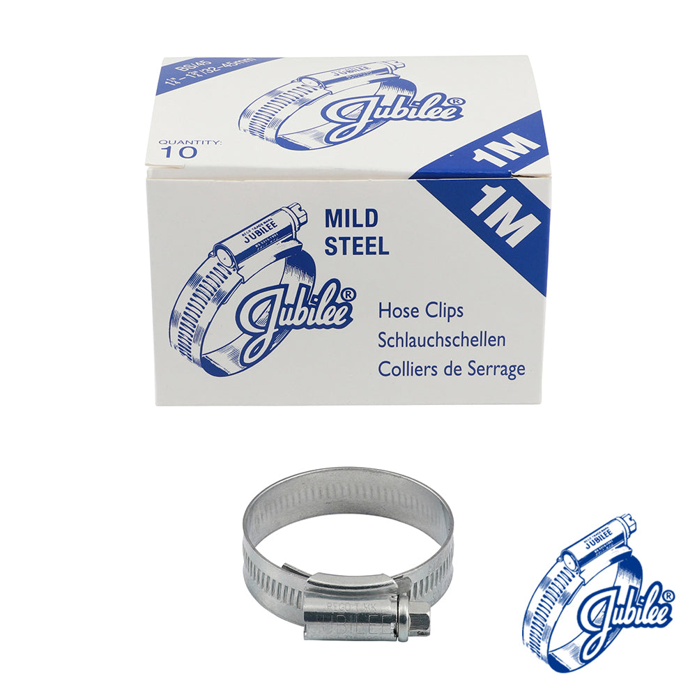 The original JubileeÂ®Â Clip, the product that started it all! For the vast majority of applications this sturdy worm drive hose clip is more than suitable. Available as a mild steel zinc protected or stainless steel clamp in 304 stainless steel; this product also has a band that is continuously threaded enabling extra flexibility when adjusting the clip to the correct size. The smooth inside profile of the band and rolled edges give protection fo