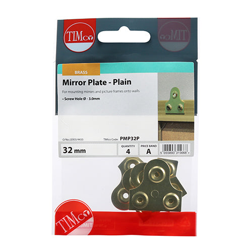 For mounting mirrors onto walls. Available as slotted and plain. 