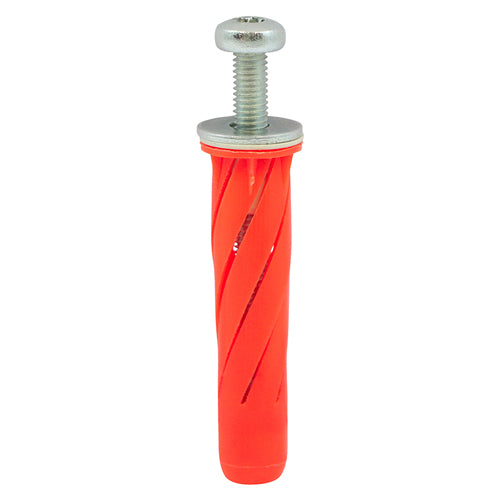 A highly effective universal anchor for fixing heavy loads to plasterboard cavities and solid materials.