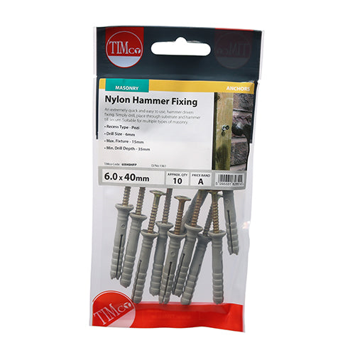 A light duty hammer-set through fixing for masonry. 