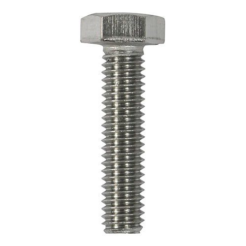 A fully threaded set screw used in a variety of applications. Manufactured from A2 Stainless Steel offering superior corrosion resistance, perfect for external applications. Stainless steel must be used where there is corrosive environment and/or the base material has inherent corrosive characteristics e.g. Green Oak. NOTE: Nuts not included.