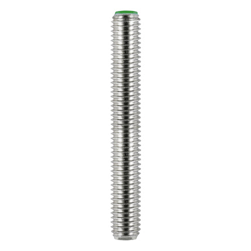 Commonly used with drop in anchors for suspending cable trays from ceilings or can be cut to a required length and used with chemical resin. Manufactured from A2 Stainless Steel offering superior corrosion resistance, perfect for external applications. Stainless steel must be used where there is corrosive environment and/or the base material has inherent corrosive characteristics.