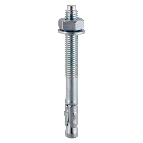 A versatile, torque controlled through fixing for use in a wide range of anchoring applications into concrete. NOTE: If no torque wrench is available, tighten the nut 3 to 4 full turns from finger tight. 