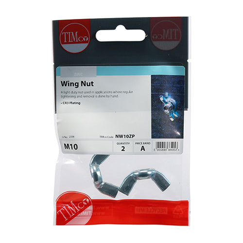 A light duty nut used in applications where regular tightening and removal is done by hand.