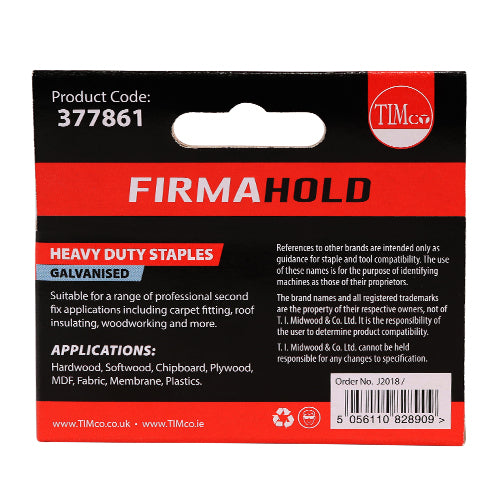 Heavy duty staples suitable for a range of professional second fix applications including carpet fitting, roof insulating, woodworking and more.