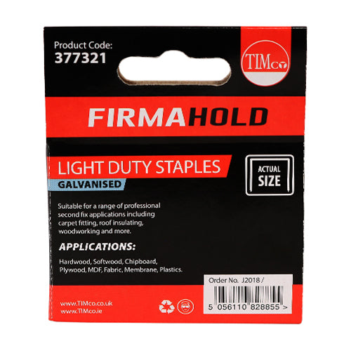 Light duty staples suitable for a wide variety of professional and DIY applications. Ideal for pinning fabrics, decoration and light repairs.