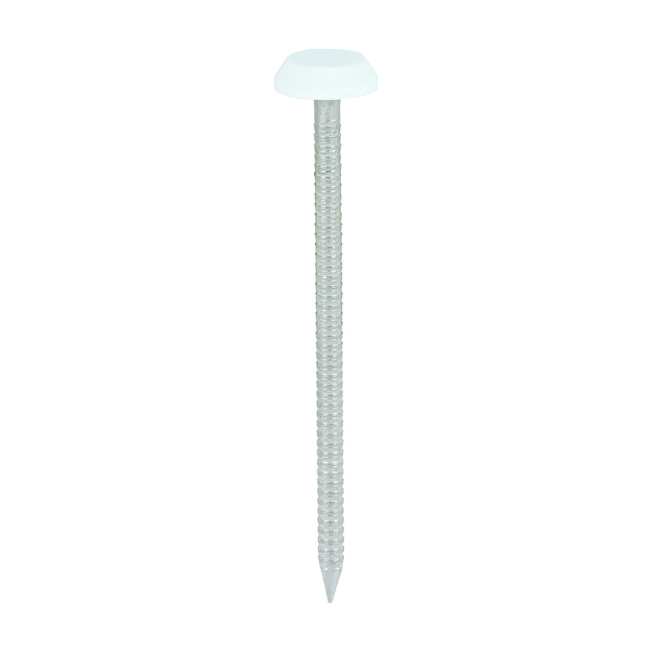 Impact and UV resistant A4 Stainless Steel polymer headed nails. Used for fixing soffits, fascias, roofline trims and where other aesthetic fixings are required. 