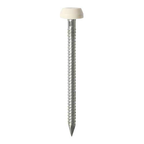 Impact and UV resistant A4 Stainless Steel polymer headed nails. Used for fixing soffits, fascias, roofline trims and where other aesthetic fixings are required. 