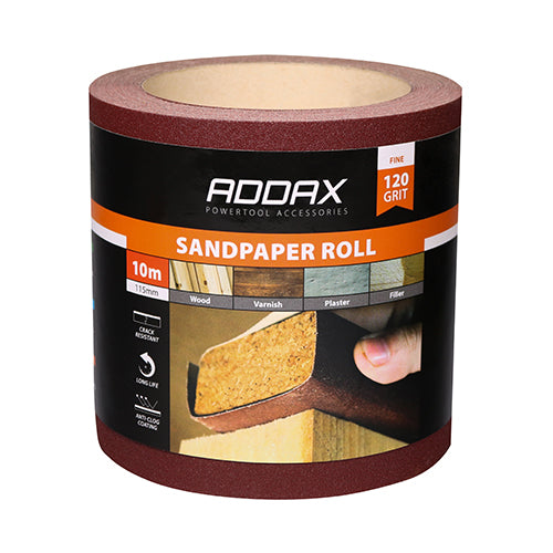 Manufactured using heavy duty 250g backing paper, allowing for long lasting and hard wearing sanding performance. The premium quality calcined aluminium oxide grit allows for excellent material removal in a wide variety of woodworking, painting and decorating applications. 