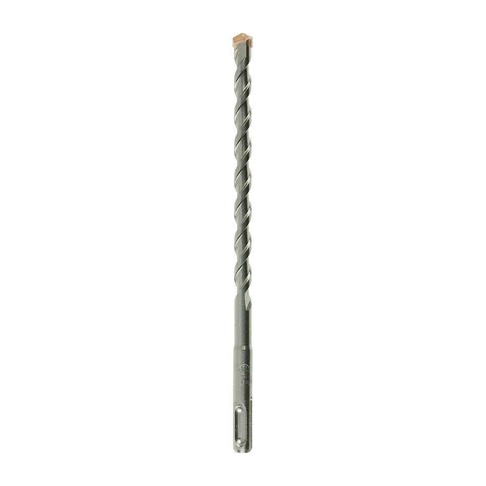 A high performance drill bit with a superior carbide tip to give extended durability. German tested and PGM approved to ensure the bits drill with dimensional precision and performance when used in concrete and masonry. 
USER CAUTION: Rebar drilling will result in reduced tool life. All chisel tip SDS drills can shear if the tip snags the reinforcing whilst passing alongside.