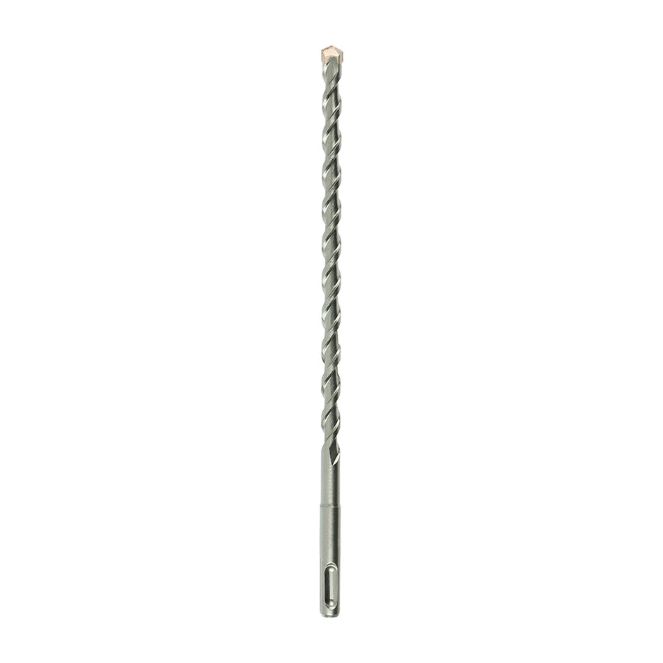 A high performance drill bit with a superior carbide tip to give extended durability. German tested and PGM approved to ensure the bits drill with dimensional precision and performance when used in concrete and masonry. 
USER CAUTION: Rebar drilling will result in reduced tool life. All chisel tip SDS drills can shear if the tip snags the reinforcing whilst passing alongside.