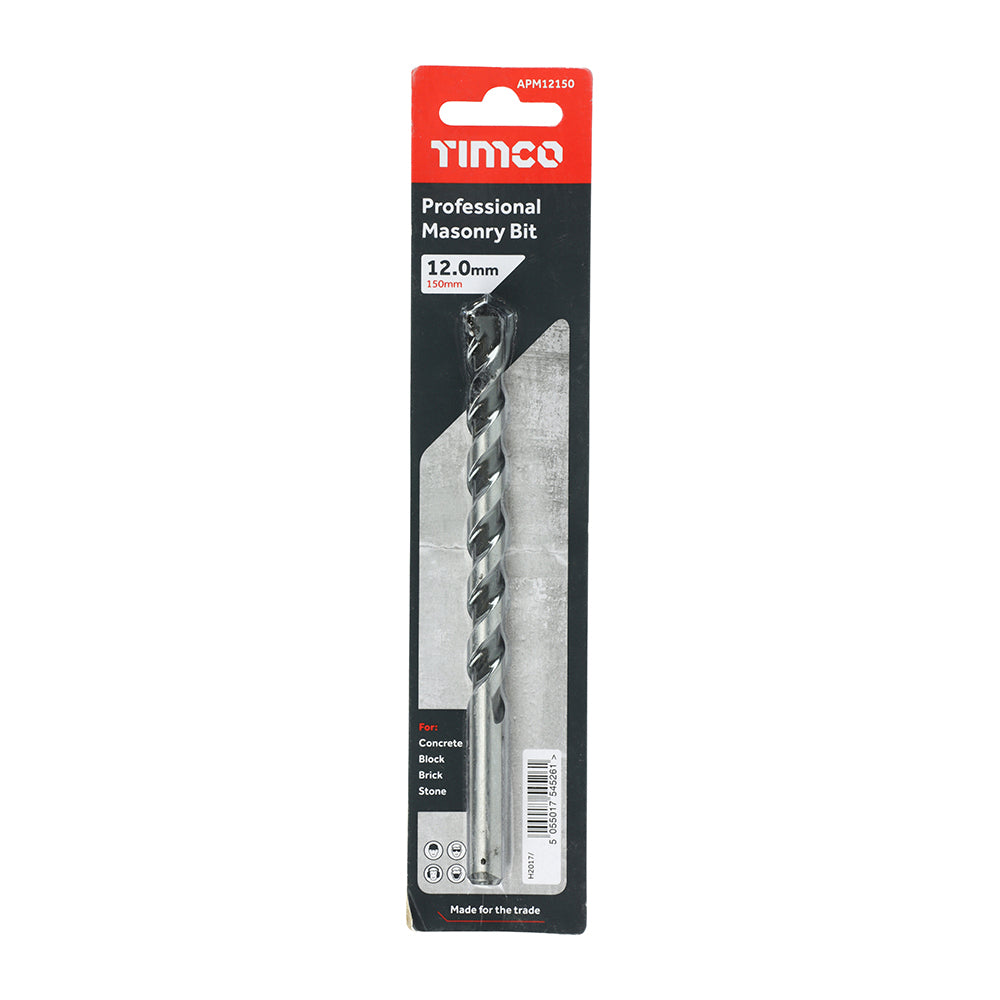 A premium quality masonry bit for use in cordless and corded drill drivers in both rotary and hammer action. 