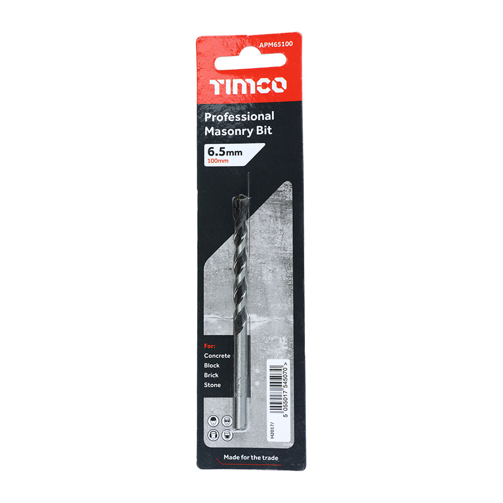 A premium quality masonry bit for use in cordless and corded drill drivers in both rotary and hammer action. 