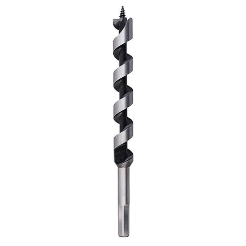 A high performance wood drill for drilling a deep hole into various types of timber. 