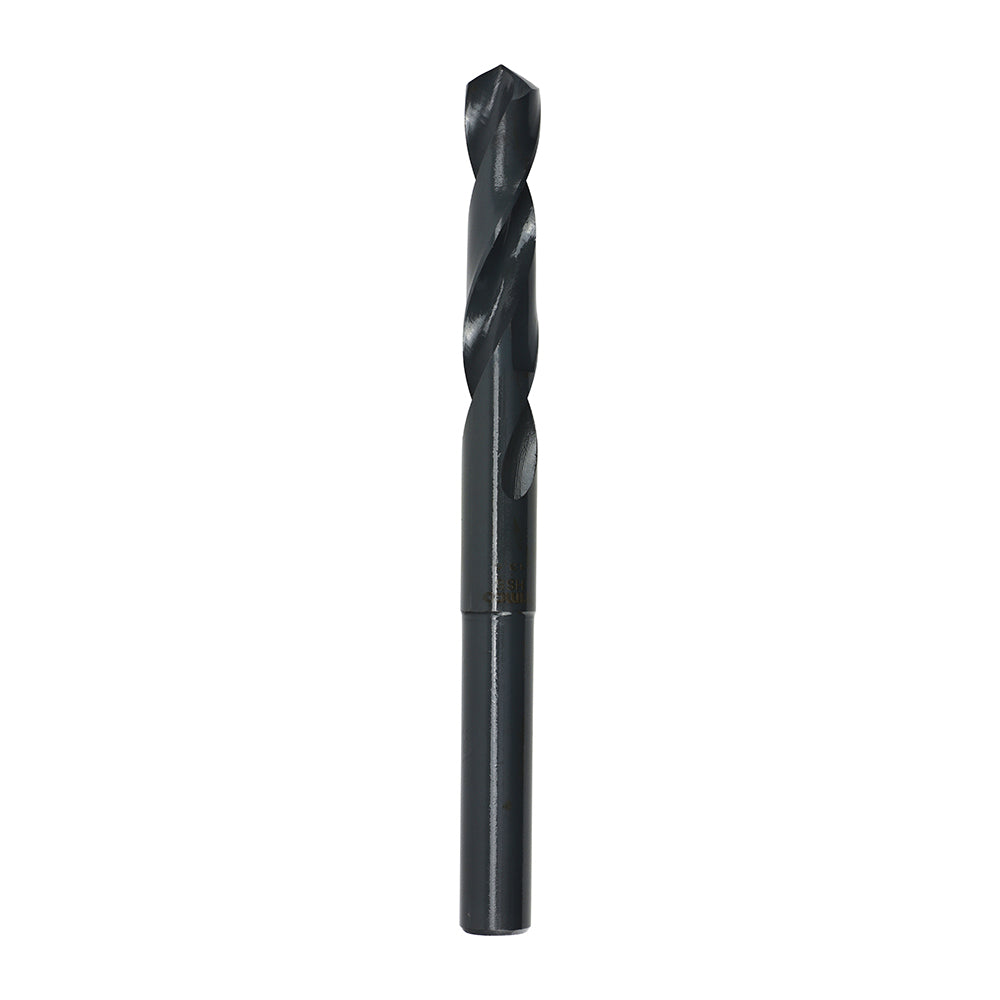 Manufactured from a high grade M2 tool steel. This durable engineering quality drill will give a consistent rapid performance when drilling larger diameter holes into all non-alloy materials. Can be used in a 1/2" chuck. 
The 118Â° split point prevents the bit from drifting. Mainly used for drilling sheet metal.