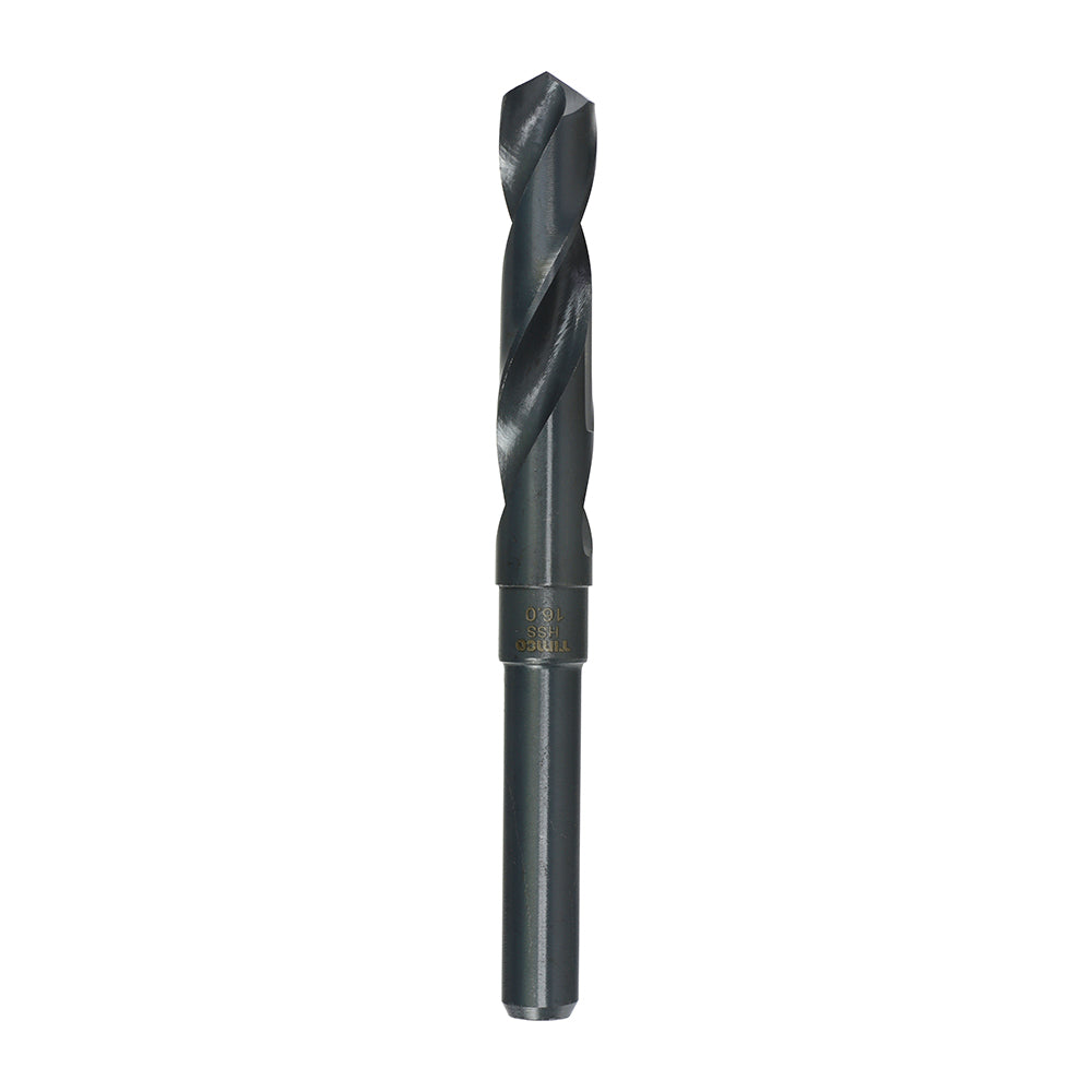 Manufactured from a high grade M2 tool steel. This durable engineering quality drill will give a consistent rapid performance when drilling larger diameter holes into all non-alloy materials. Can be used in a 1/2" chuck. 
The 118Â° split point prevents the bit from drifting. Mainly used for drilling sheet metal.