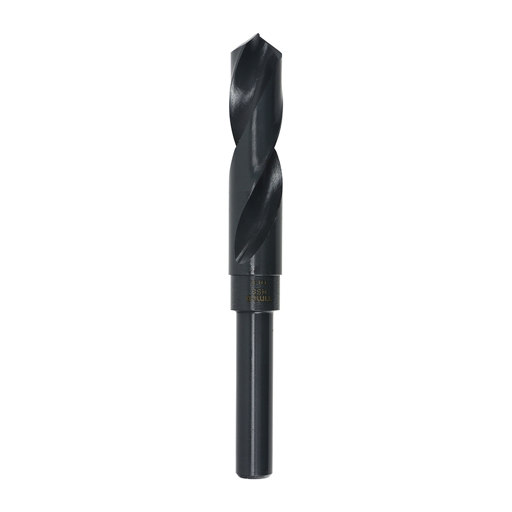 Manufactured from a high grade M2 tool steel. This durable engineering quality drill will give a consistent rapid performance when drilling larger diameter holes into all non-alloy materials. Can be used in a 1/2" chuck. 
The 118Â° split point prevents the bit from drifting. Mainly used for drilling sheet metal.