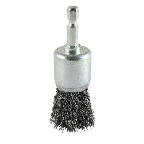 Crimped wire is ideal for lightly removing loose paint, rust or dirt without scarring the base material. 