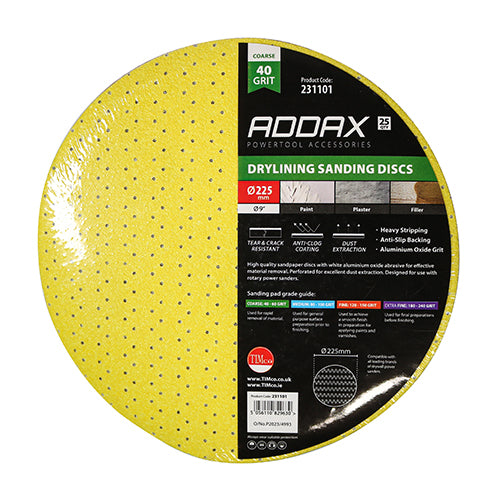 High quality sandpaper discs with white aluminium oxide abrasive for effective material removal. Perforated for excellent dust extraction. Designed for use with rotary power sanders.