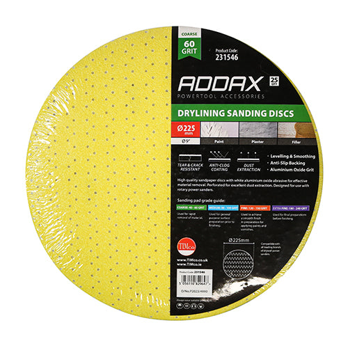 High quality sandpaper discs with white aluminium oxide abrasive for effective material removal. Perforated for excellent dust extraction. Designed for use with rotary power sanders.