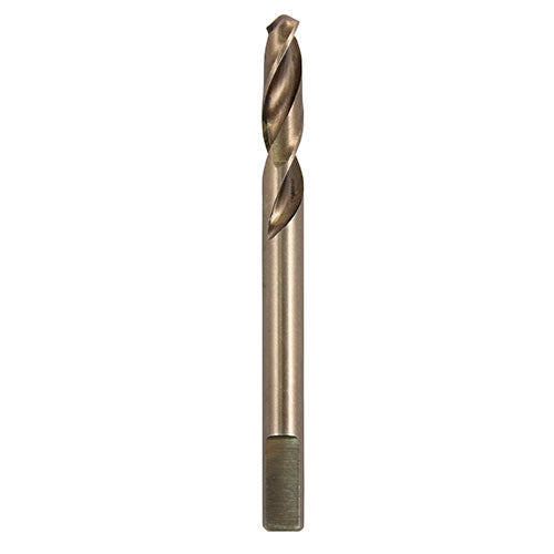 HSS cobalt holesaw pilot drill with a 135Â° split point prevents the bit from drifting and enables faster penetration.