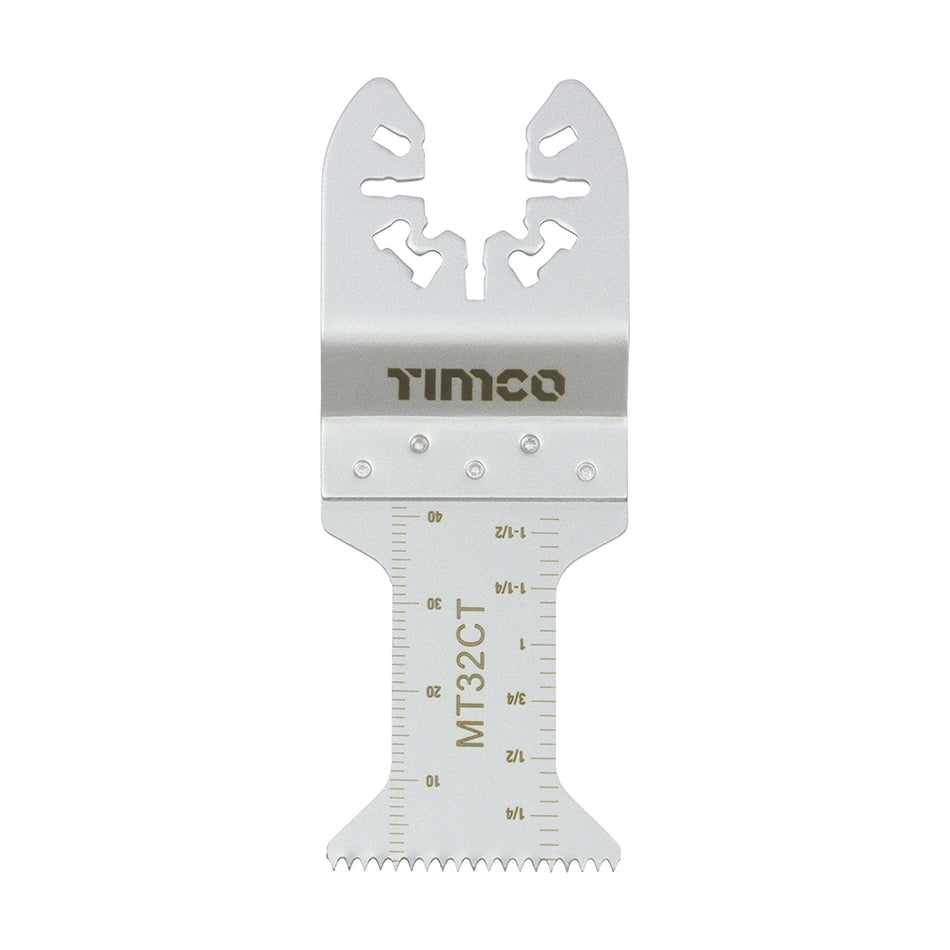 32mm blade for general work. Coarse cut blades are designed to give a quick, coarse cut into wood, plasterboard and many types of plastic. 