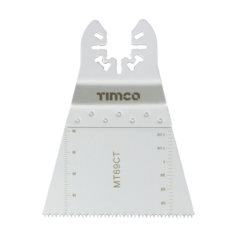 69mm blade for cutting a large area of material. Coarse cut blades are designed for a quick, coarse cut into wood, plasterboard and many types of plastic. 