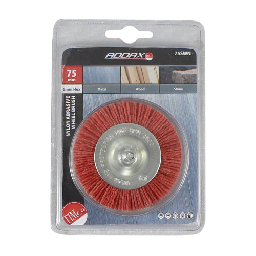 The nylon brush is less aggressive and ideal for light de-burring, polishing and finishing. 