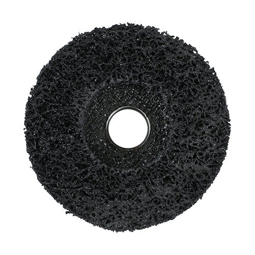 A hardened nylon fibre strip disc for ultimate stock removal and surface preparation performance. Ideal for removing old paint, weld spatter, rust and corrosion without damaging the work piece. Ideal for use on flat surfaces and for the removal of thermal bluing. 