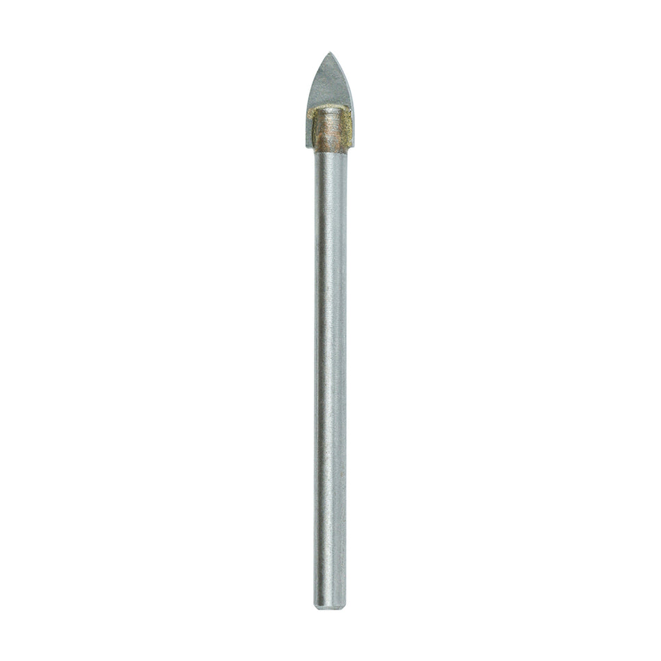 For accurate drilling of glass and ceramics. A lubricant such as water is recommended when drilling glass. Use the bit in ROTARY MODE ONLY at a low R.P.M.