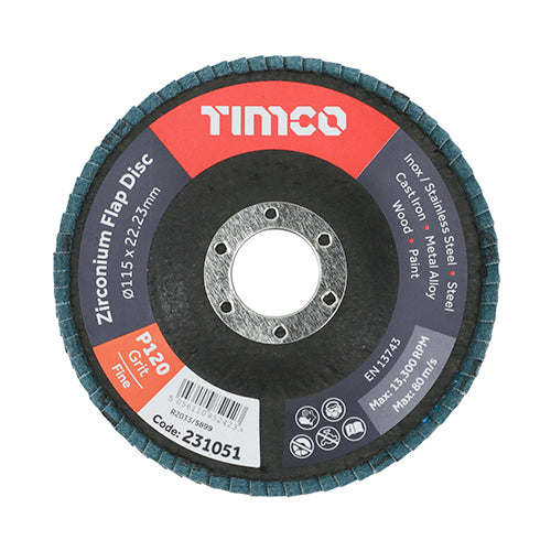 A premium, long life and heavy duty zirconium flap disc for consistent and rapid performance whilst grinding, finishing, removing paint and weld dressing. Ideal for flat and curved surfaces. 