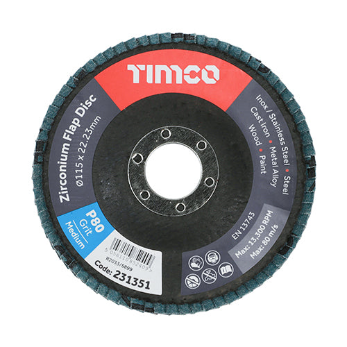 A premium, long life and heavy duty zirconium flap disc for consistent and rapid performance whilst grinding, finishing, removing paint and weld dressing. Ideal for flat and curved surfaces. 