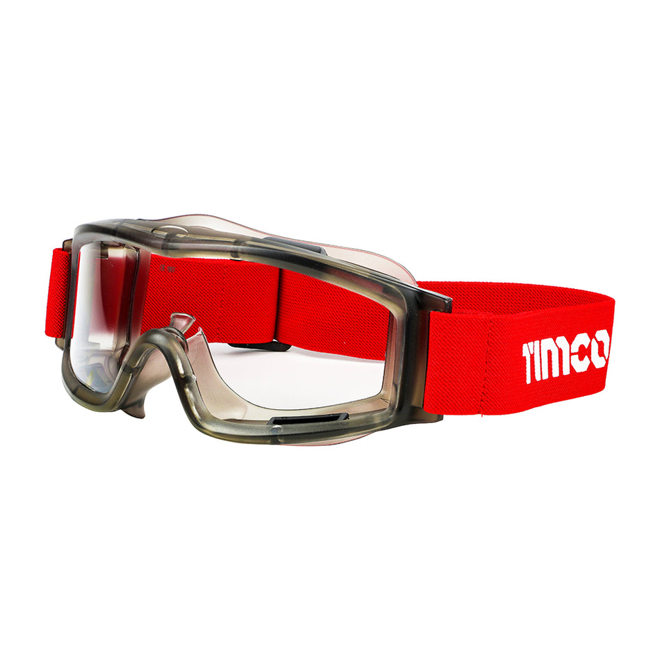 A slimline mid range pair of goggles designed to protect the eyes from impact, dust, chemicals, paints and liquids. The low profile design and soft rubber gasket ensure consistent comfort around the face when worn for long periods of time. The extra wide adjustable head strap gives additional comfortable around the head and prevents the goggles from slipping when used with a safety helmet or bump cap. The indirect vents and anti-mist coating on 