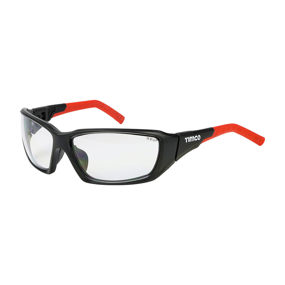 A designer pair of safety glasses built for strength and comfort. The soft rubber dual function adjustable arms and temples guarantee optimal fit and comfort on all head shapes and sizes. The rubber nose piece gives added comfort in all conditions around the bridge of the nose. Sold with a microfiber pouch to protect the glasses when not in use.