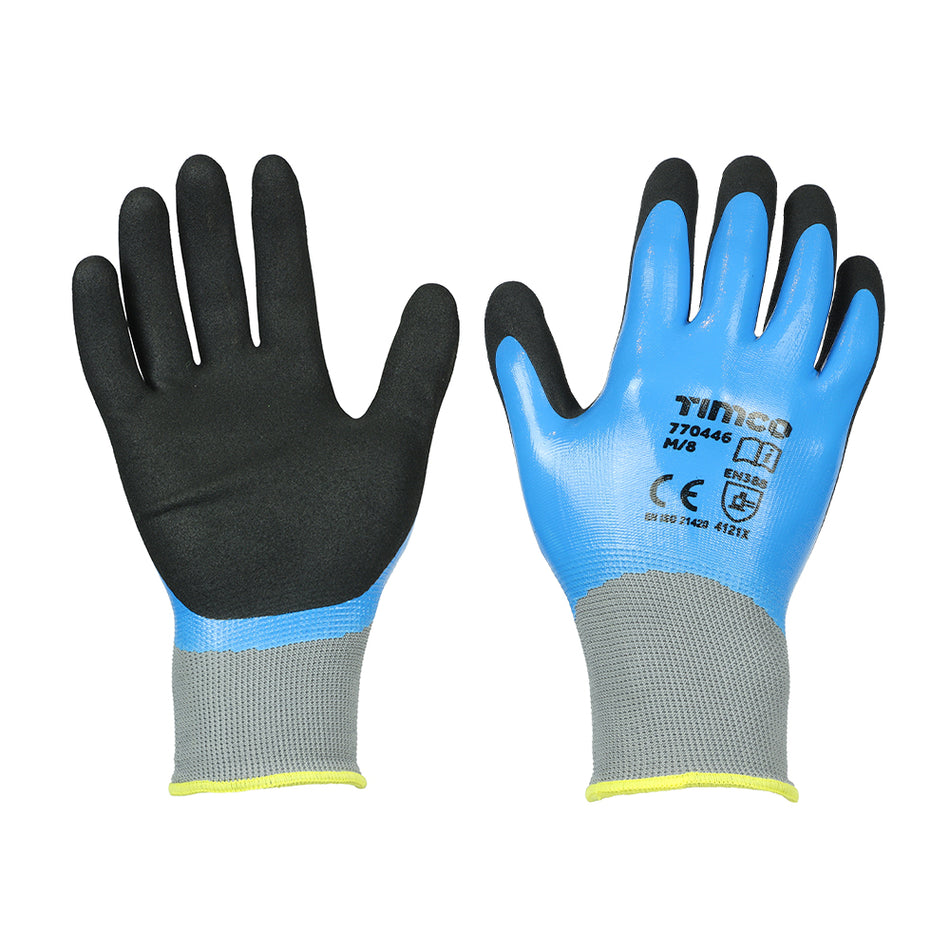 A waterproof, flexible and durable glove designed to grip most surfaces when wet. Ideal when working outdoors or in damp environments.