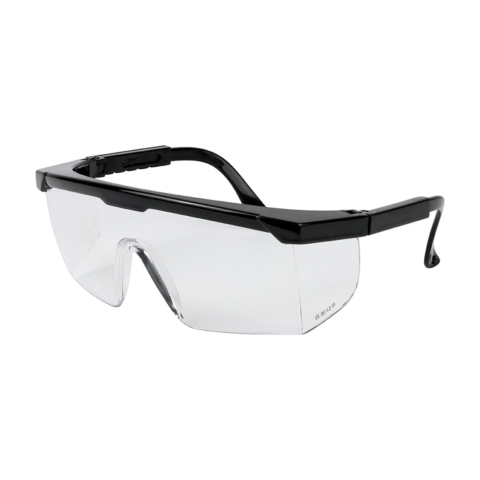 Lightweight wraparound glasses designed to give enhanced peripheral vision whilst also increasing side protection. The arms are adjustable to accommodate all head sizes and the lenses are treated with an advanced coating to prevent scratches.