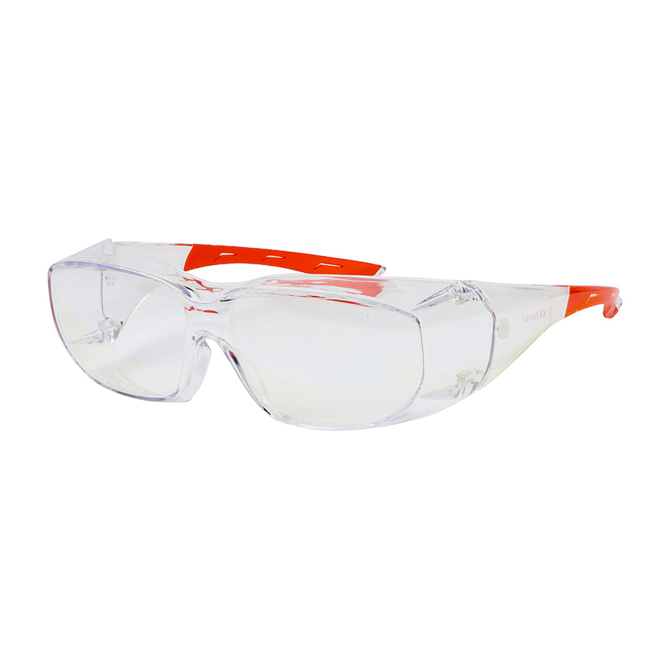 Comfortable overspec glasses to provide a low profile solution when used with spectacles. The arms are extremely flexible and the soft rubber lining gives extra comfort and grip around the ears and temples when worn for long periods. Treated with an advanced micro coating to prevent scratches.