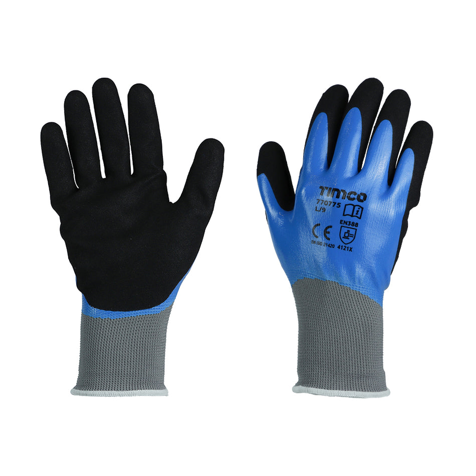 A waterproof, flexible and durable glove designed to grip most surfaces when wet. Ideal when working outdoors or in damp environments.