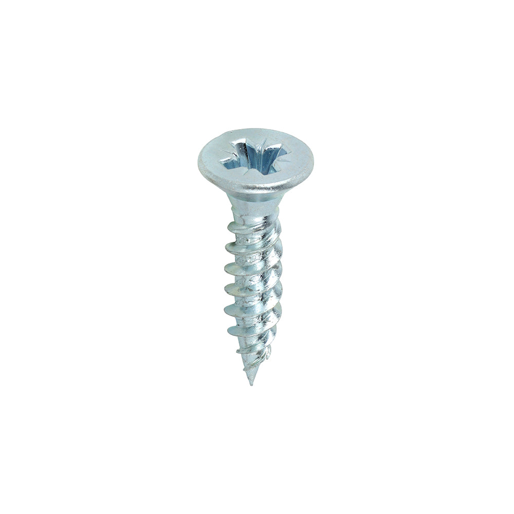 A traditional twin-thread woodscrew with single lead start for a fast installation. Mainly used in soft timber applications or masonry with a plastic plug. 