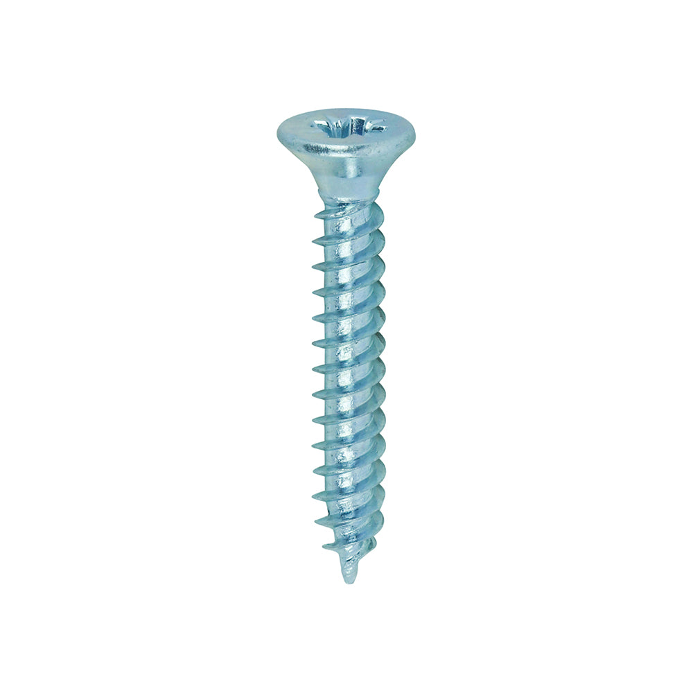 A traditional twin-thread woodscrew with single lead start for a fast installation. Mainly used in soft timber applications or masonry with a plastic plug. 