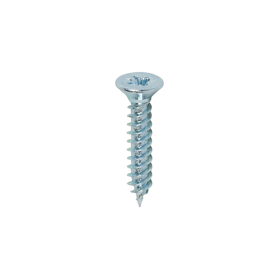 A traditional twin-thread woodscrew with single lead start for a fast installation. Mainly used in soft timber applications or masonry with a plastic plug. 