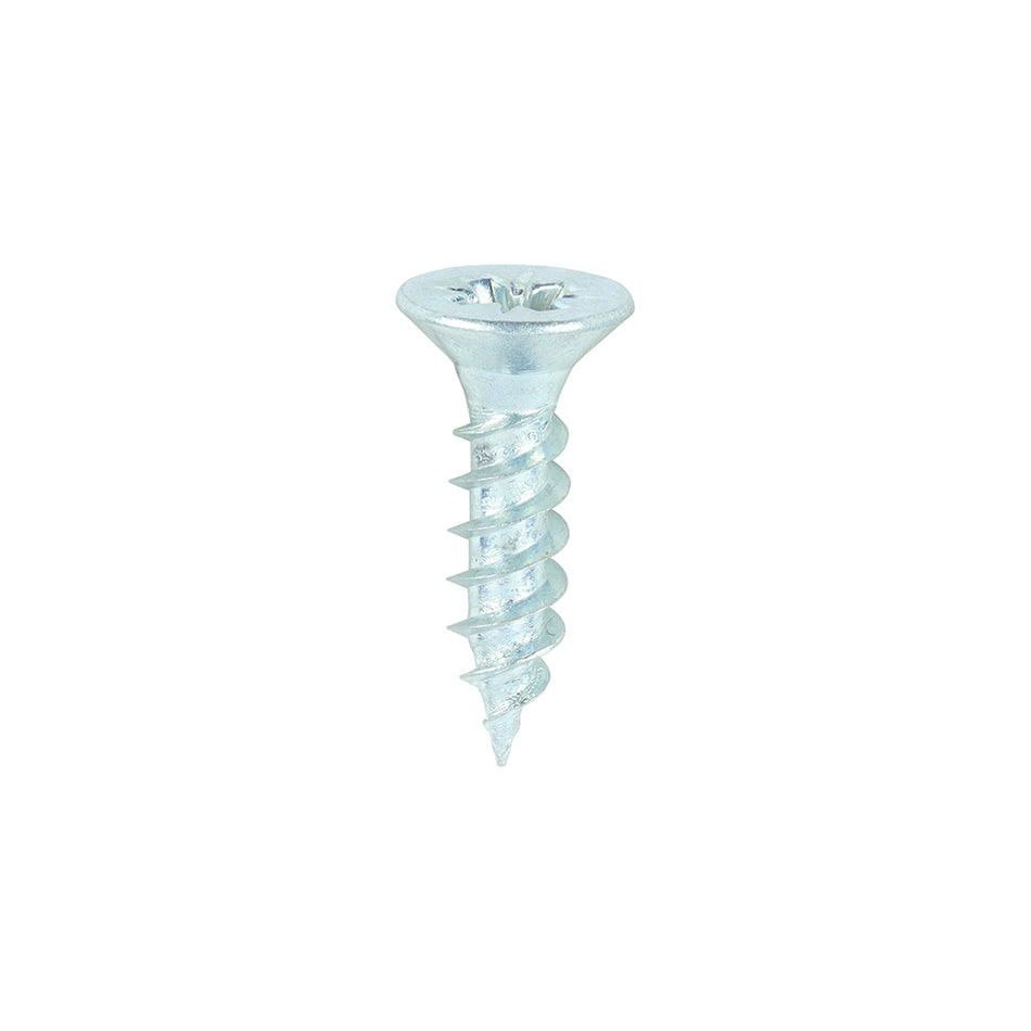 A traditional twin-thread woodscrew with single lead start for a fast installation. Mainly used in soft timber applications or masonry with a plastic plug. 