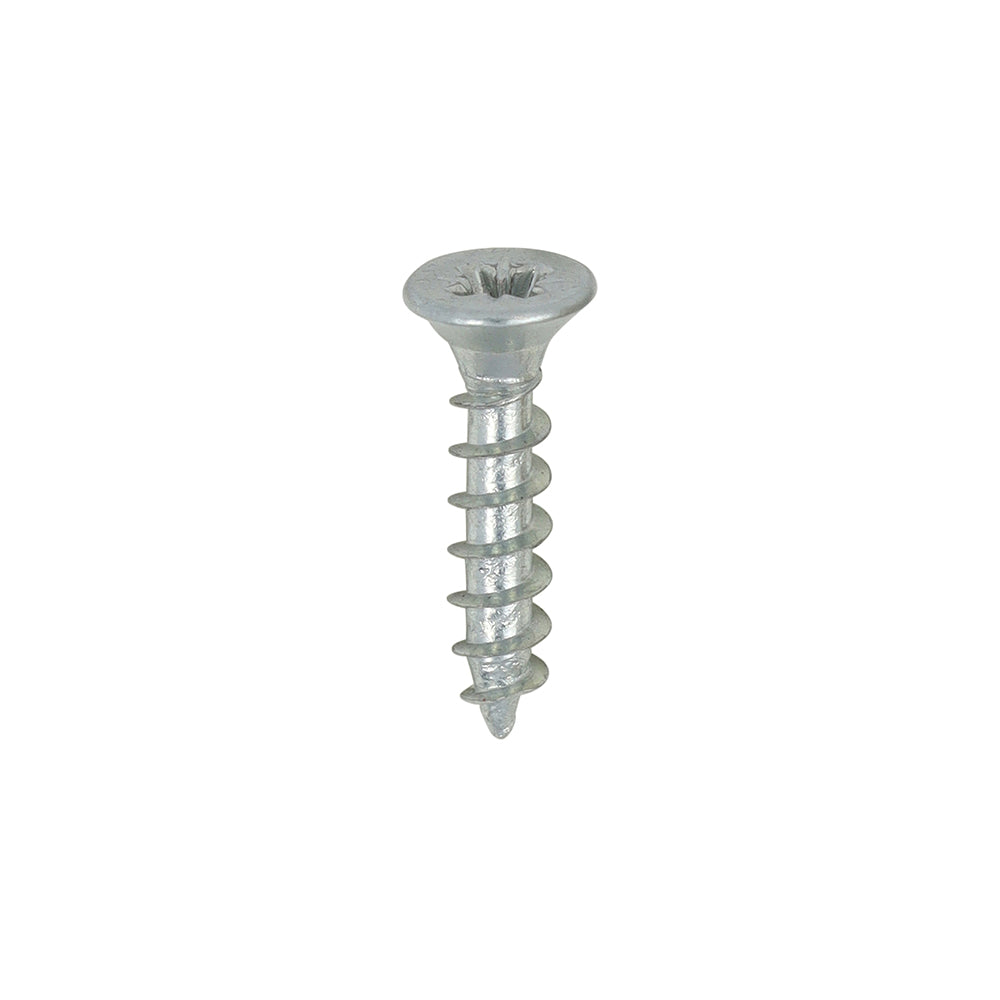 A single thread woodscrew mainly used in various types of timber and man-made boards or into masonry with the use of a plastic plug. 