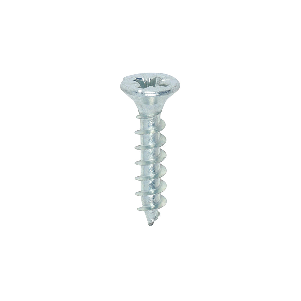 A single thread woodscrew mainly used in various types of timber and man-made boards or into masonry with the use of a plastic plug. 