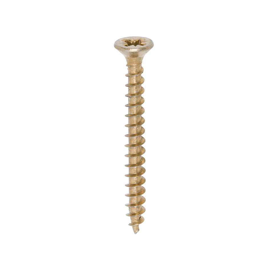 A single thread woodscrew mainly used in various types of timber and man-made boards or into masonry with the use of a plastic plug. 