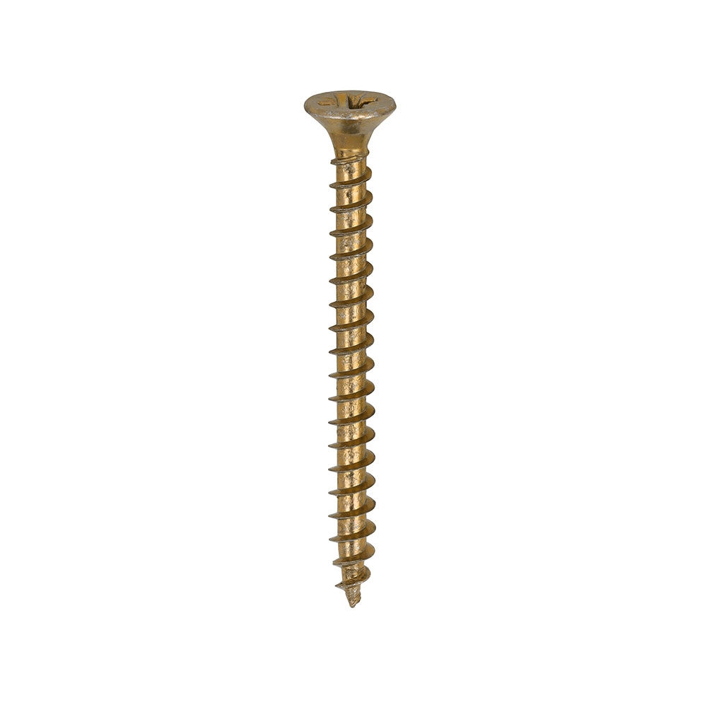 A single thread woodscrew mainly used in various types of timber and man-made boards or into masonry with the use of a plastic plug. 