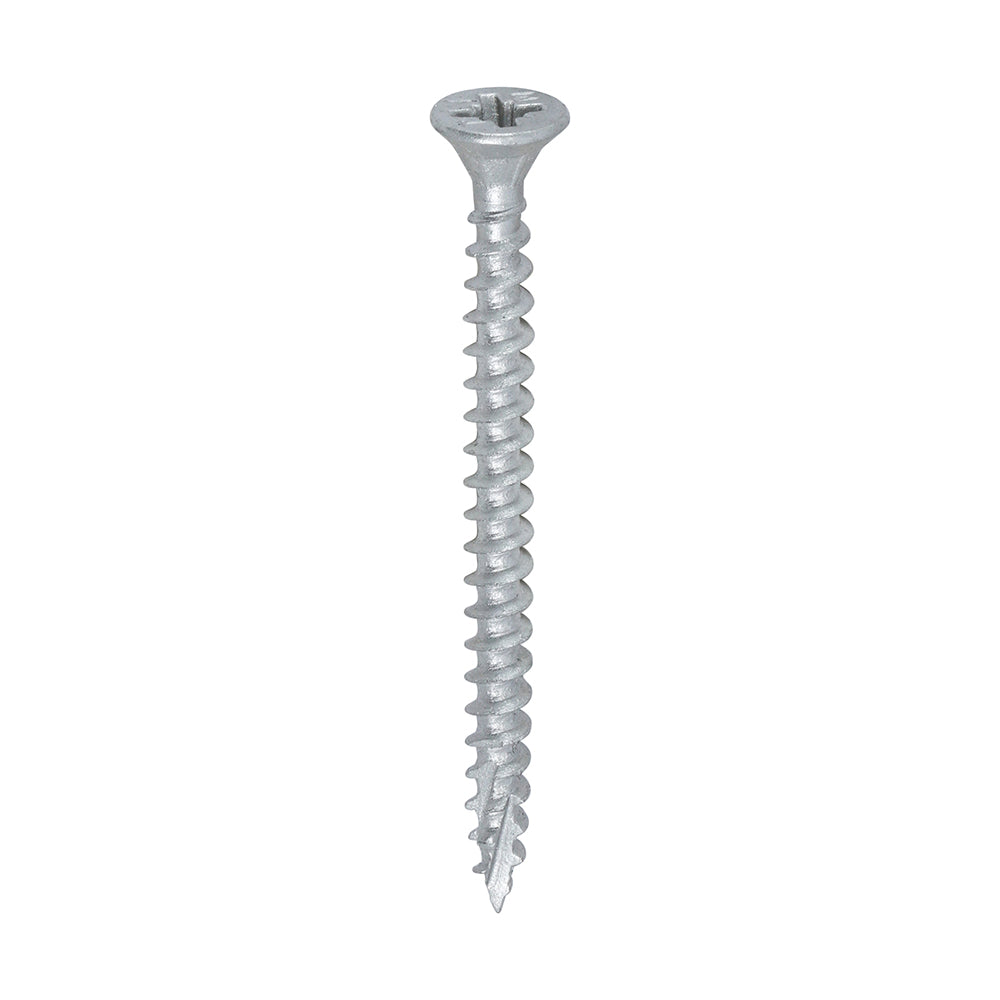 All the features and superior performance of the C2 screw complete with an organic plating for optimal corrosion resistance when used in the harshest of environments. Silver colour to match commonly used ironmongery. Ideal for many general external applications.