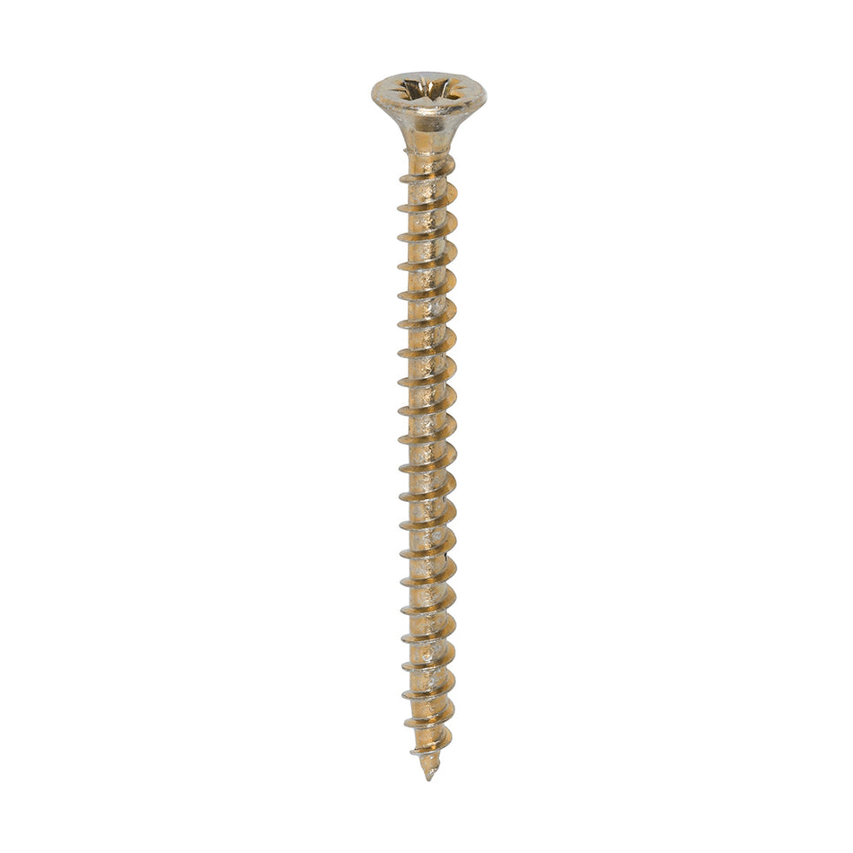 A single thread woodscrew mainly used in various types of timber and man-made boards or into masonry with the use of a plastic plug. 